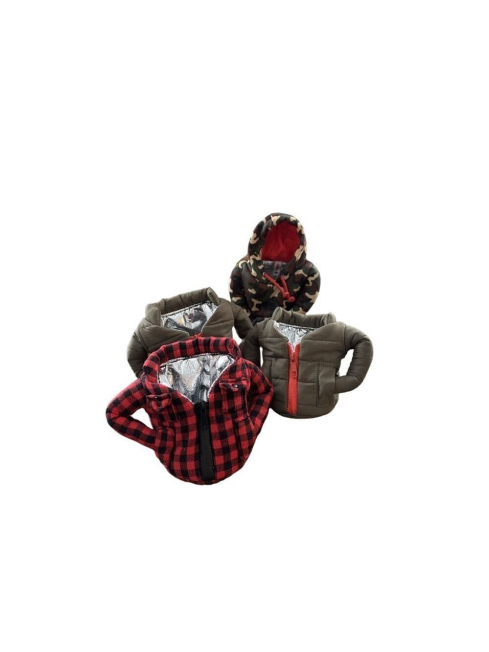 Four Unisex Puffin Bar Accessories One Size Green Red Camo Plaid Puffer